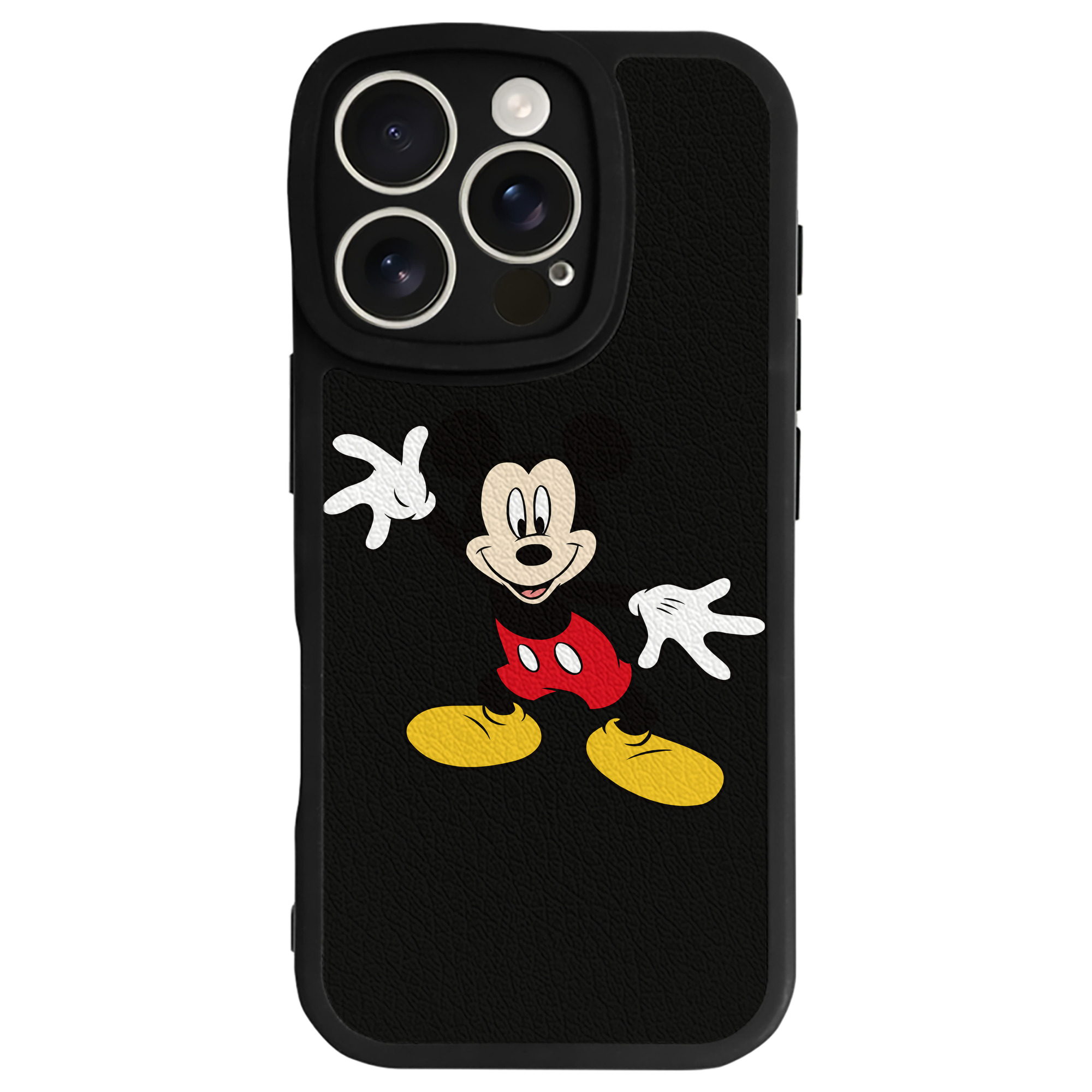 （画像用） ミッキーマウス Mickey Mouse 【iPhone 16シリーズ対応】シリコンスマホケース（レザー調） 材質：シリコン